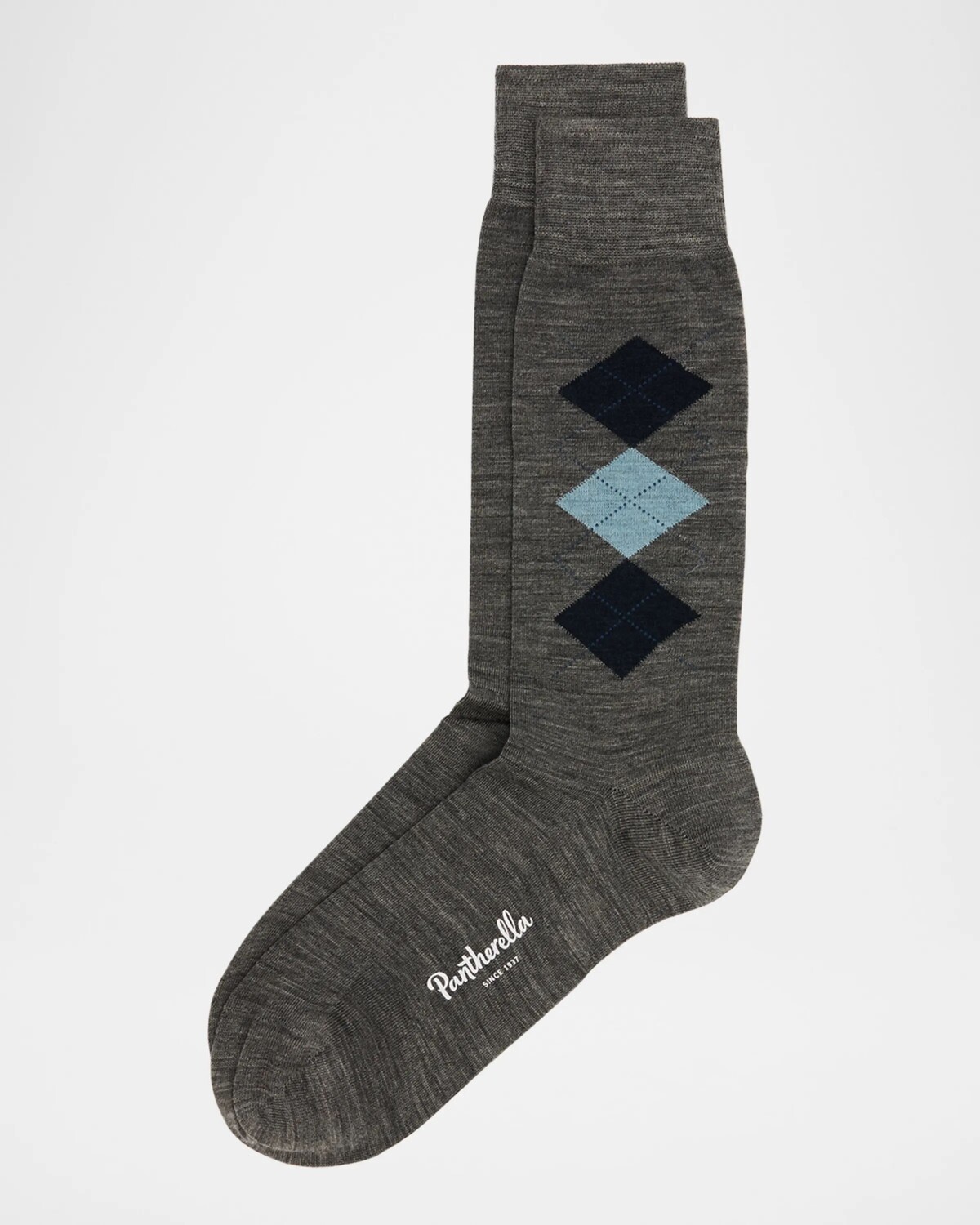 

Мужские носки Locke Argyle Merino Pantherella, цвет Mid Grey Mix
