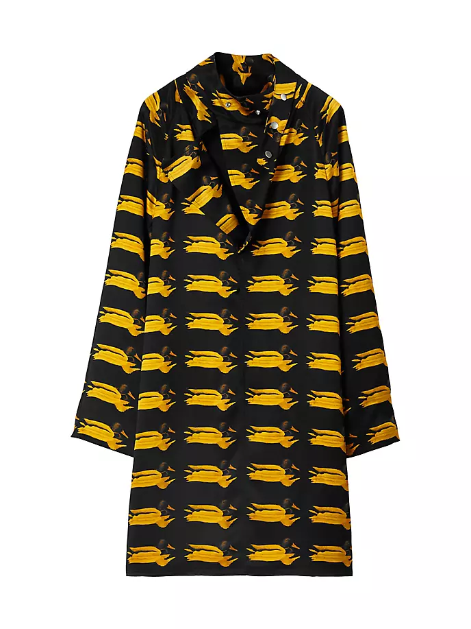 цена Шелковое платье с принтом утки Burberry, цвет pear pattern