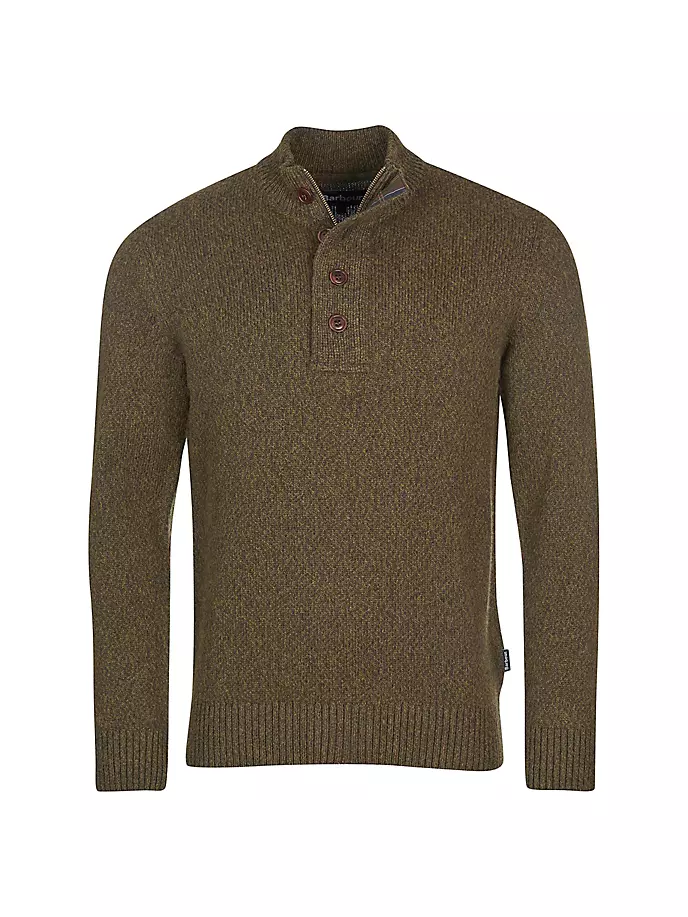 

Свитер Sid с полумолнией до половины Barbour, цвет olive marl