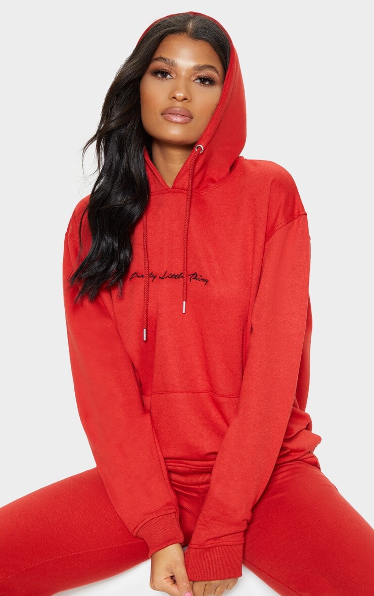 

PrettyLittleThing Красный свободный худи