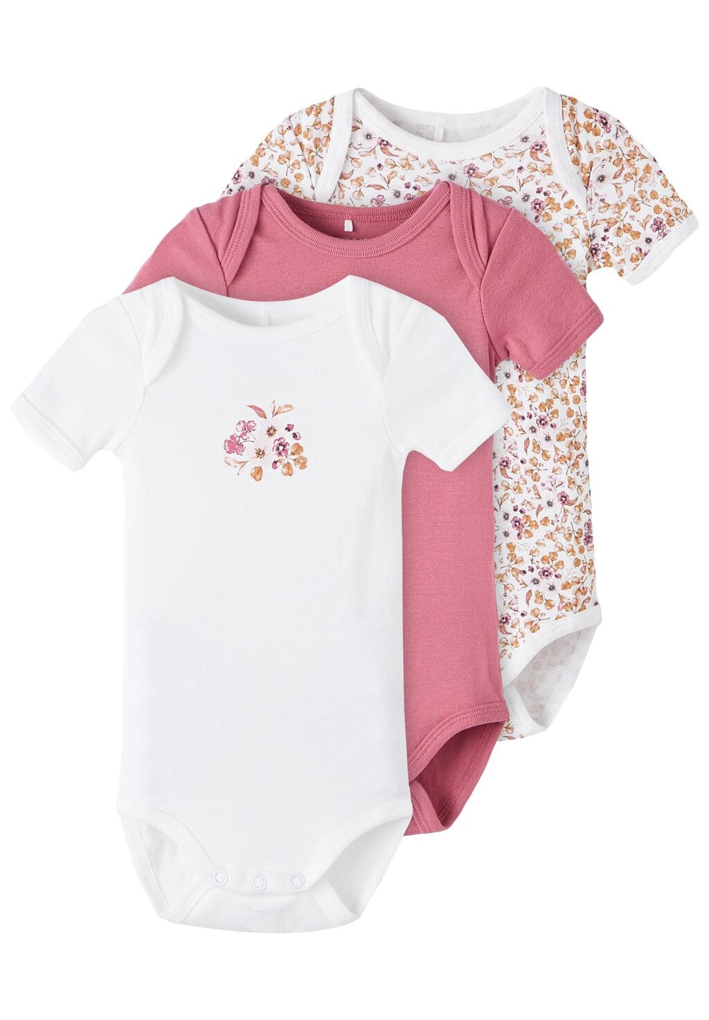 

Боди NBFBODY FLOWER 3 PACK Name it, цвет rose wine