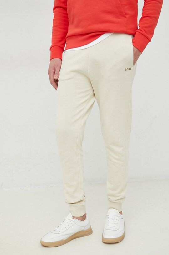

Хлопковые спортивные брюки BOSS BOSS CASUAL Boss Orange, бежевый