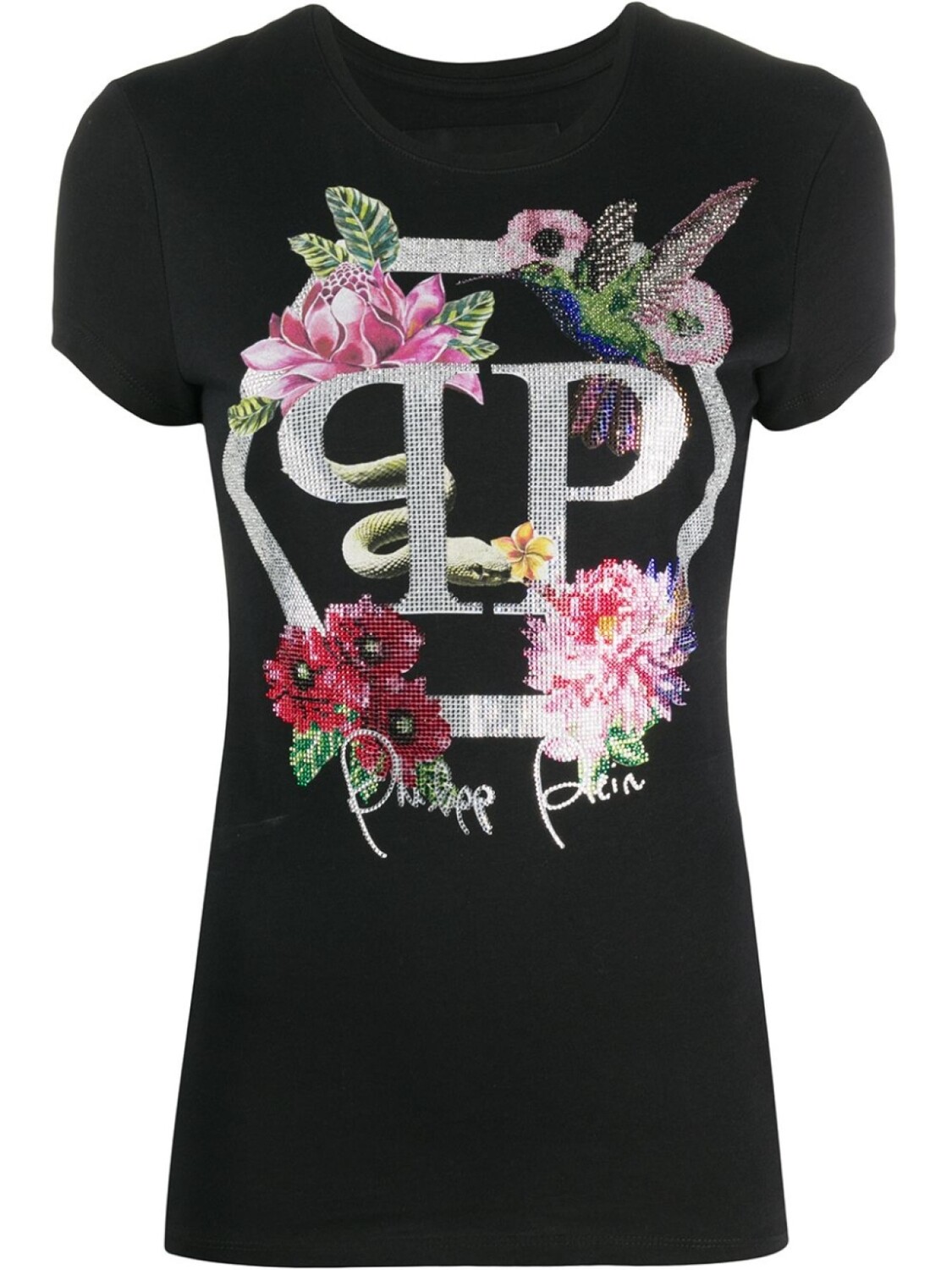 

Philipp Plein футболка с декорированным логотипом, черный