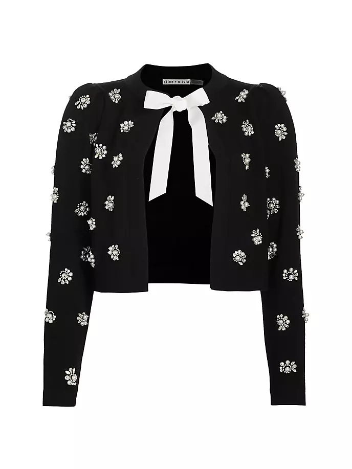 

Шерстяной кардиган с украшением Trina Alice + Olivia, черный