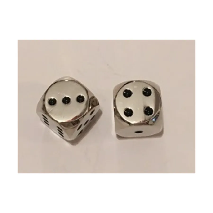 

d6 16мм Серебристый (2), Dwarven Metal Dice