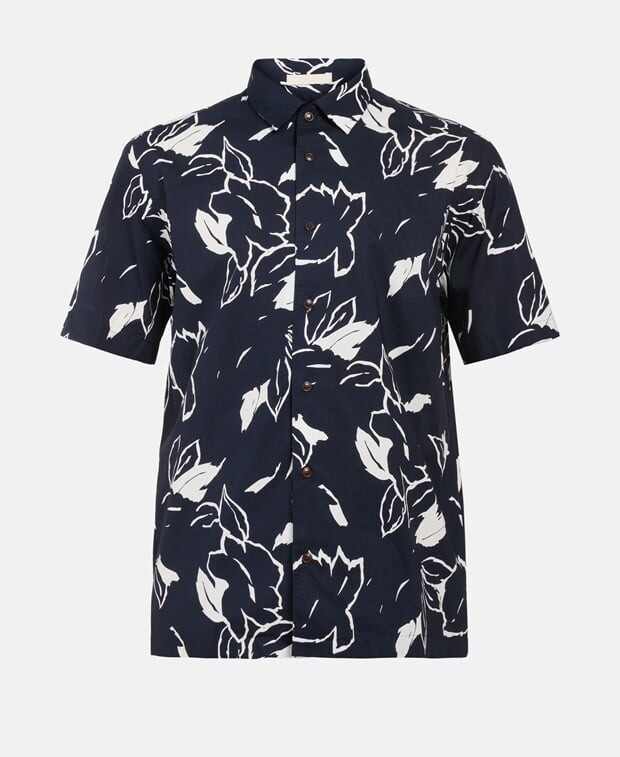 

Рубашка с короткими рукавами – стандартный крой Ted Baker, темно-синий
