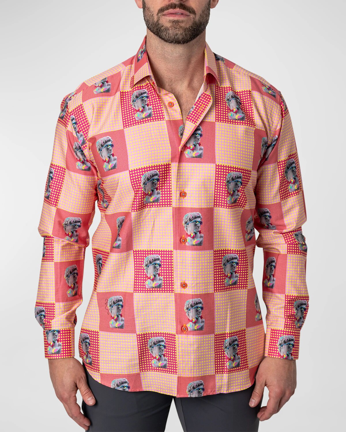 

Мужская спортивная рубашка Fibonacci PopArt Maceoo, цвет Red