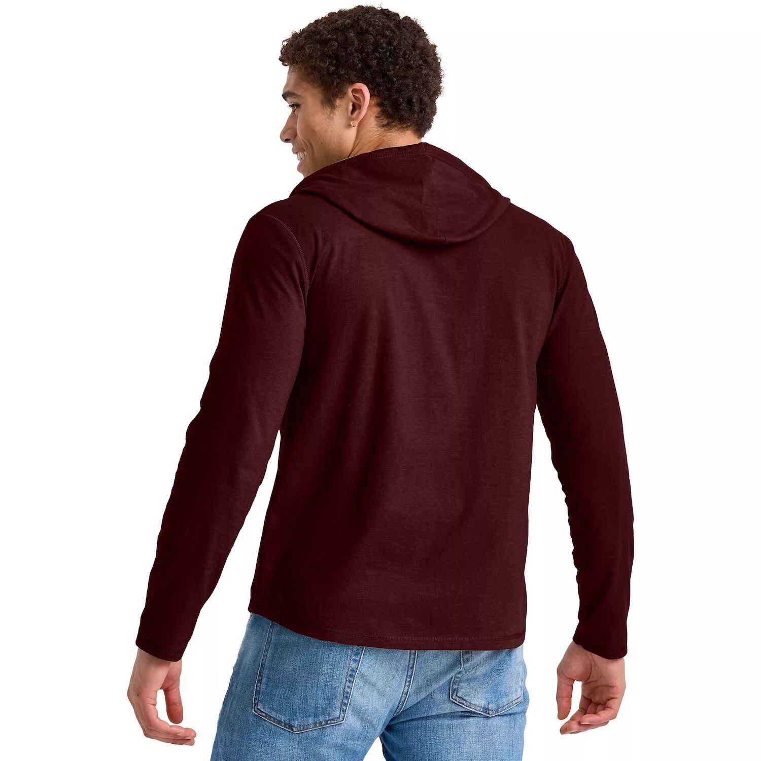 

Мужская хлопковая толстовка с капюшоном Hanes Originals Henley