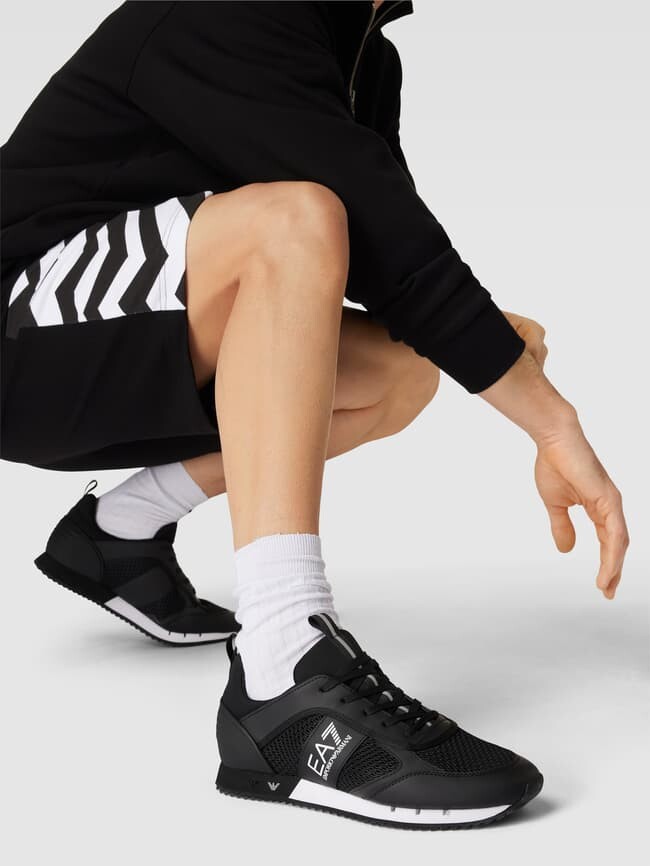 

Кроссовки с лейблом, модель «Black&White Laces» EA7 Emporio Armani, черный