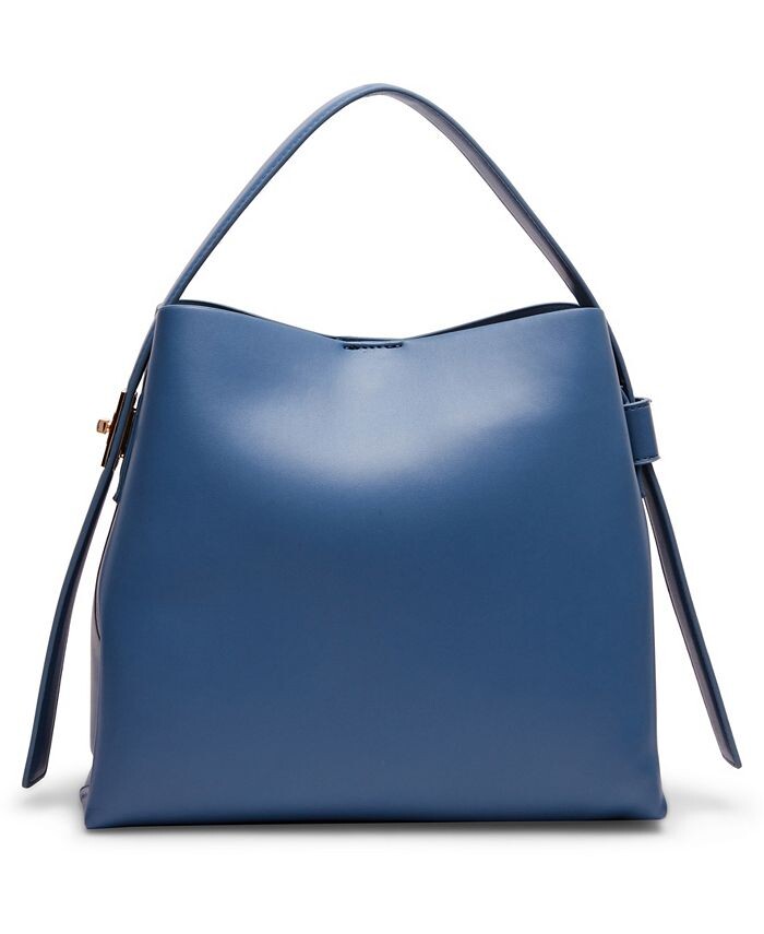 

Маленькое ведро-бродяга с эмалированным поворотным замком Anne Klein, синий