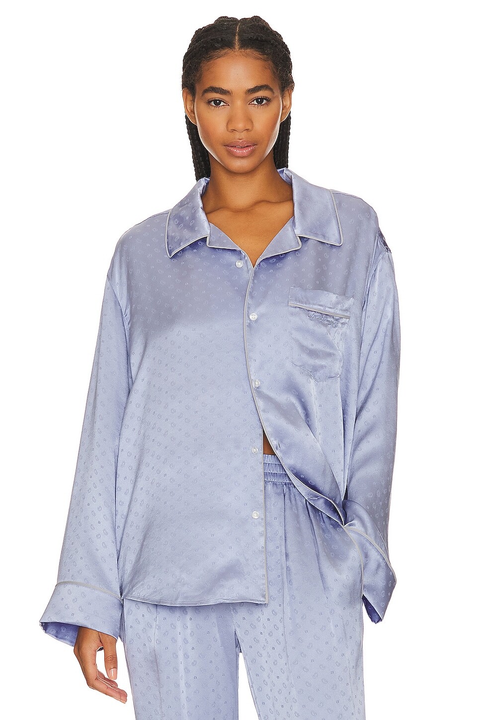 

Рубашка Alexander Wang Pajama Long Sleeve, цвет Blue Bells