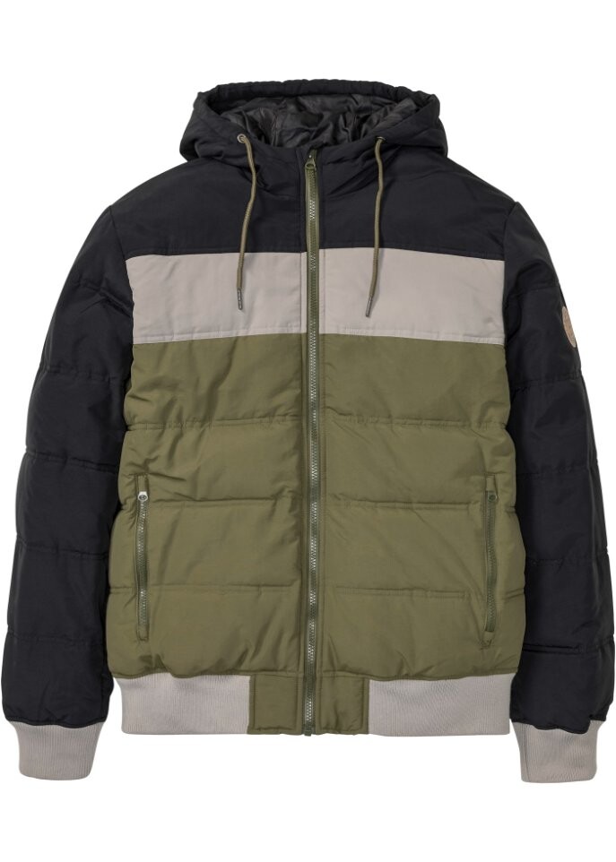 

Зимняя стеганая куртка с капюшоном John Baner Jeanswear, черный