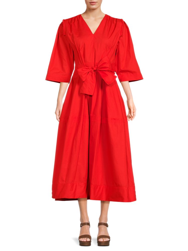 Платье миди с завязкой на талии Coreen Truth, цвет Flame Red