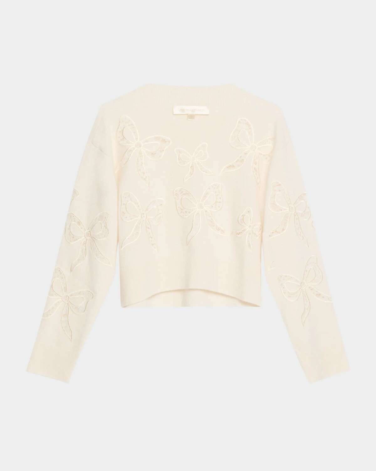 

Свитер Parson с кружевным бантом Loveshackfancy, цвет Marshmallow Bliss