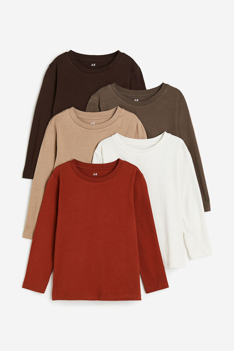 

5 пар футболок с длинными рукавами H&M, оранжевый