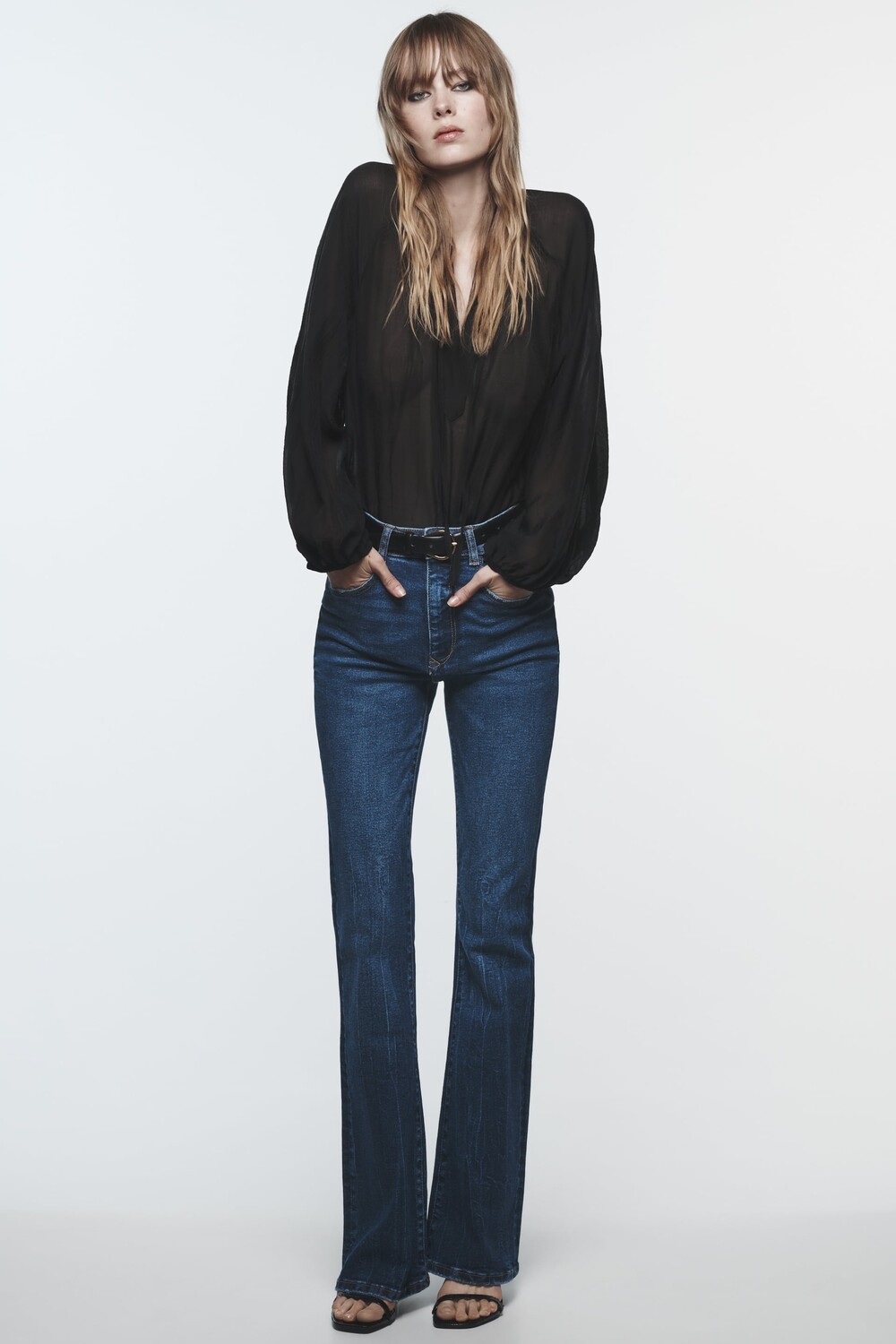 

Свитер с объемными рукавами Zara, черный