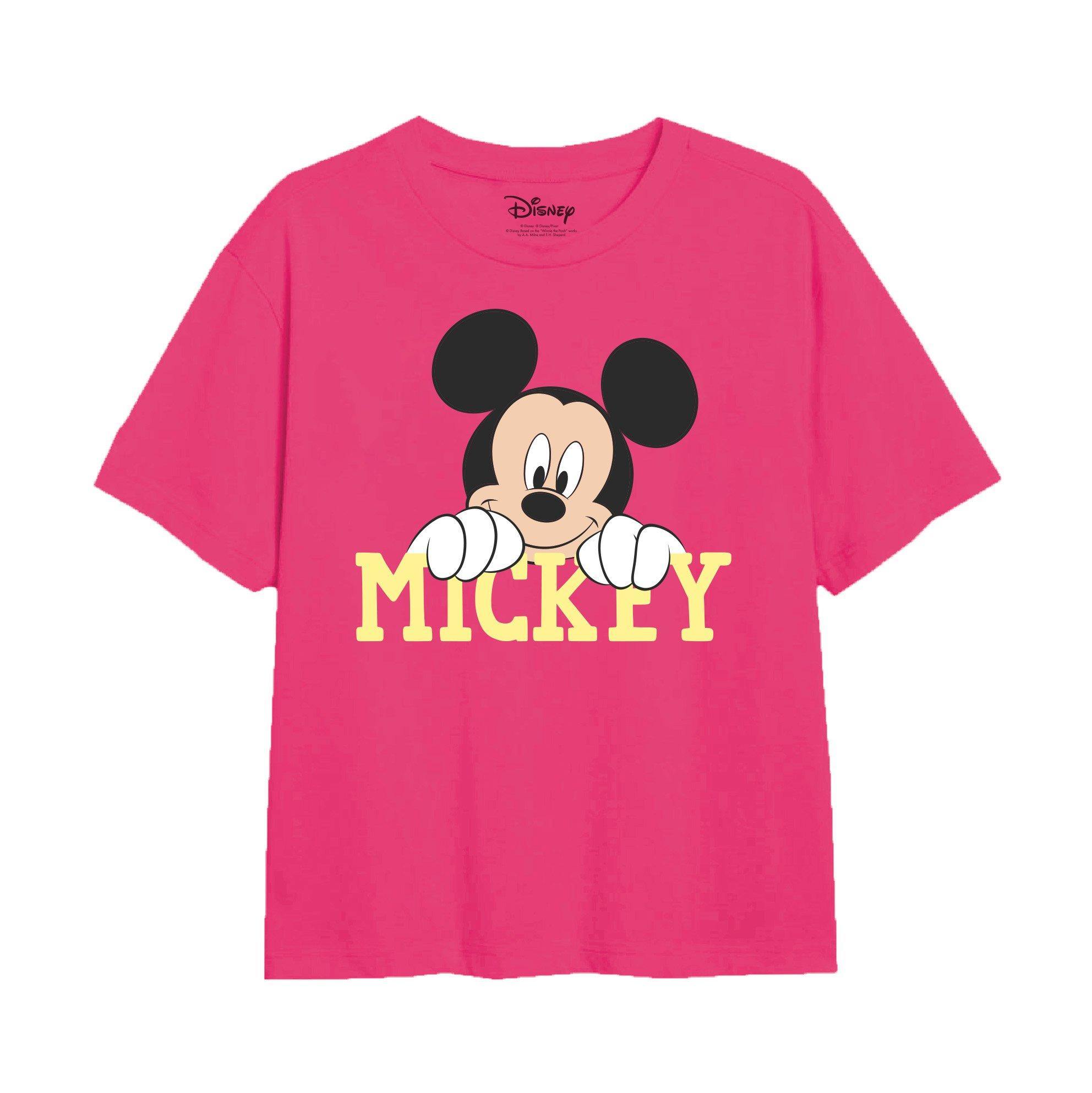 Футболка с милым лицом Микки Мауса Disney, розовый