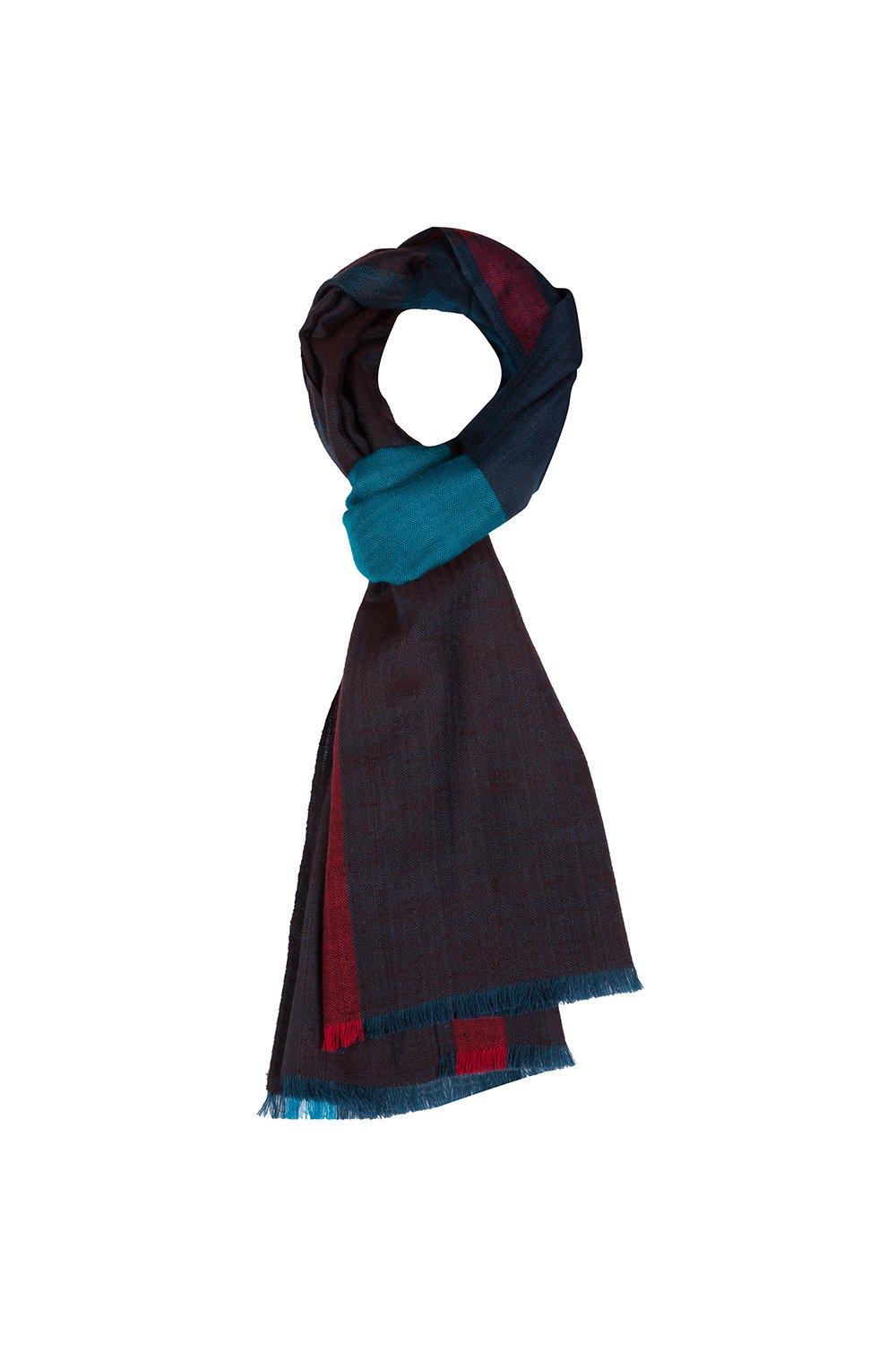 Шейный платок «Градиент» из кашемира и шерсти мериноса Pure Luxuries London, синий