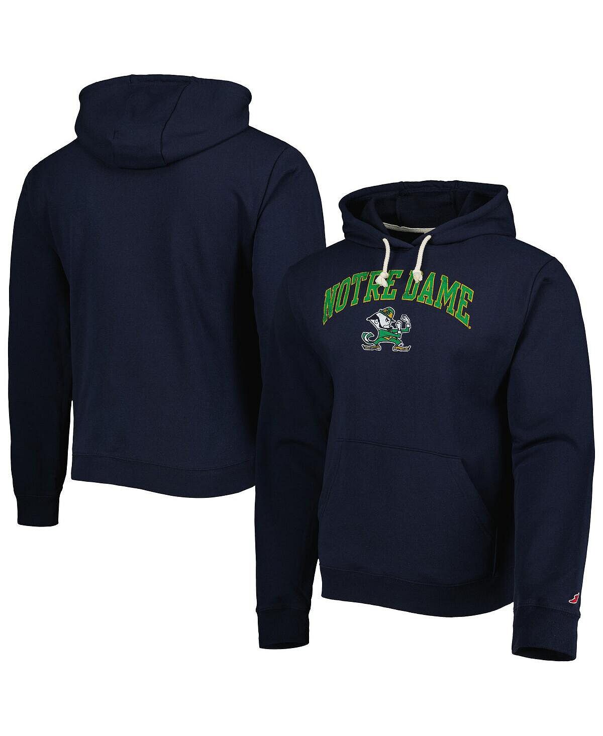 

Мужской темно-синий флисовый пуловер с капюшоном Notre Dame Fighting Irish Arch Essential League Collegiate Wear