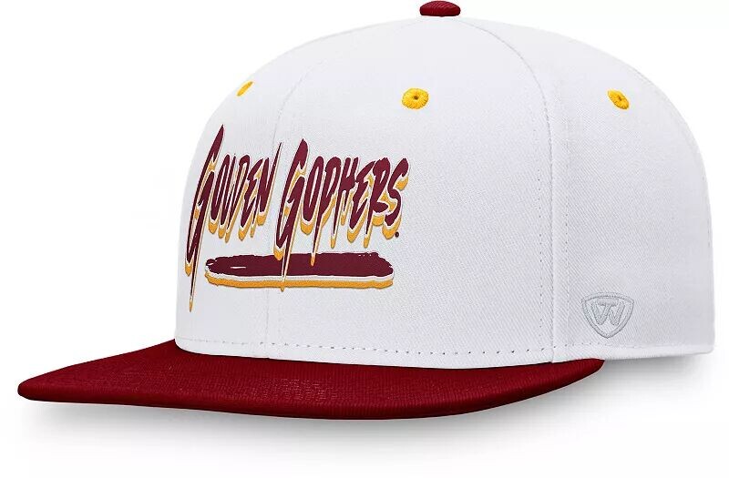 

Золотая регулируемая шляпа с плоскими полями Snapback для взрослых Minnesota Golden Gophers Top of the World
