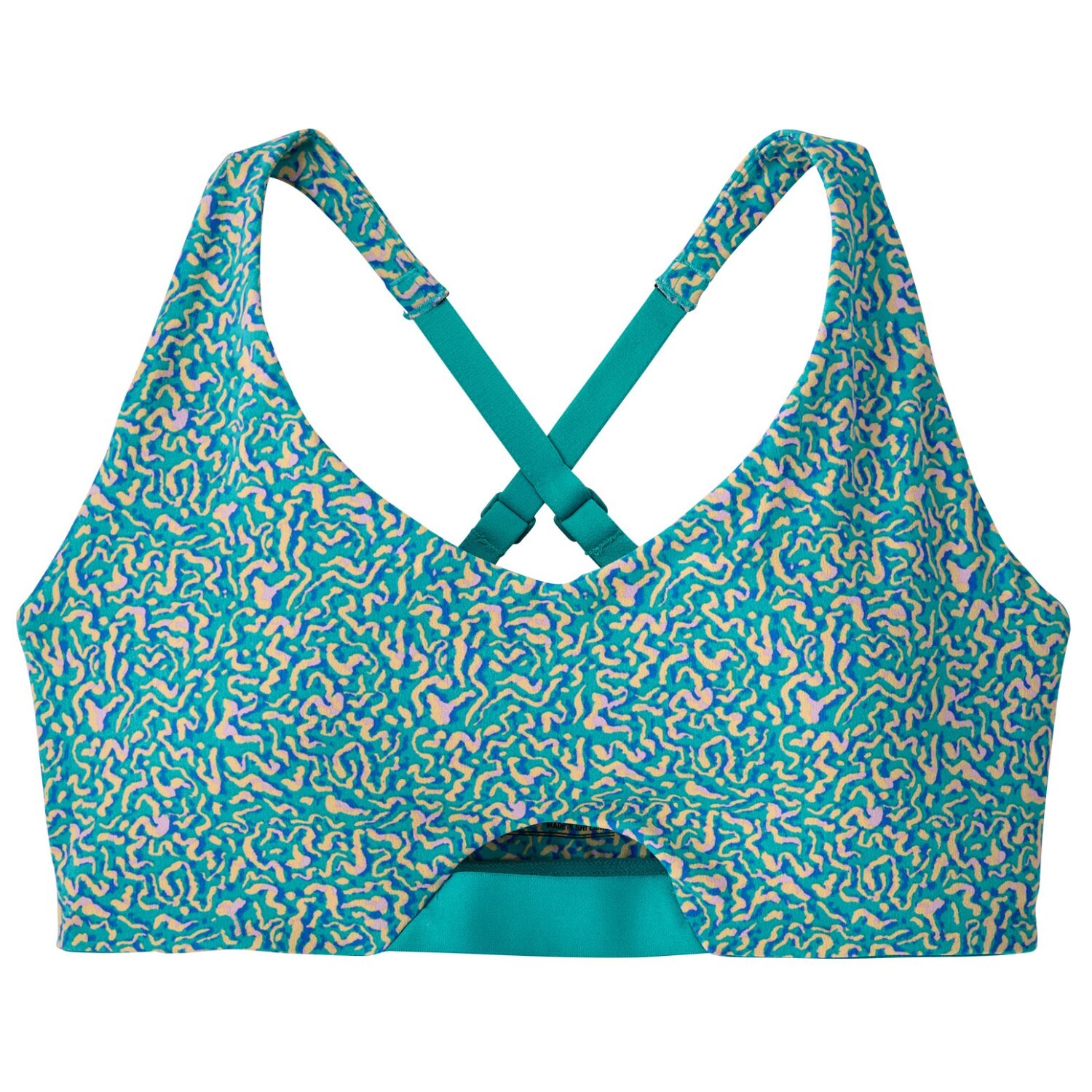 Спортивный бюстгальтер Patagonia Women's Maipo Low Impact Adjustable Bra, цвет Sea Texture/Subtidal Blue спортивный бюстгальтер с легкой поддержкой maipo low impact adjustable bra patagonia цвет sea texture subtidal blue