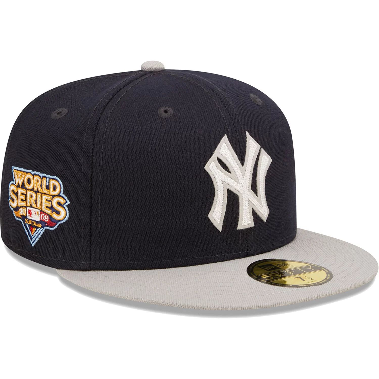 

Мужская облегающая шляпа New Era темно-синего/серого цвета New York Yankees World Series Champions 2009 Letterman 59FIFTY