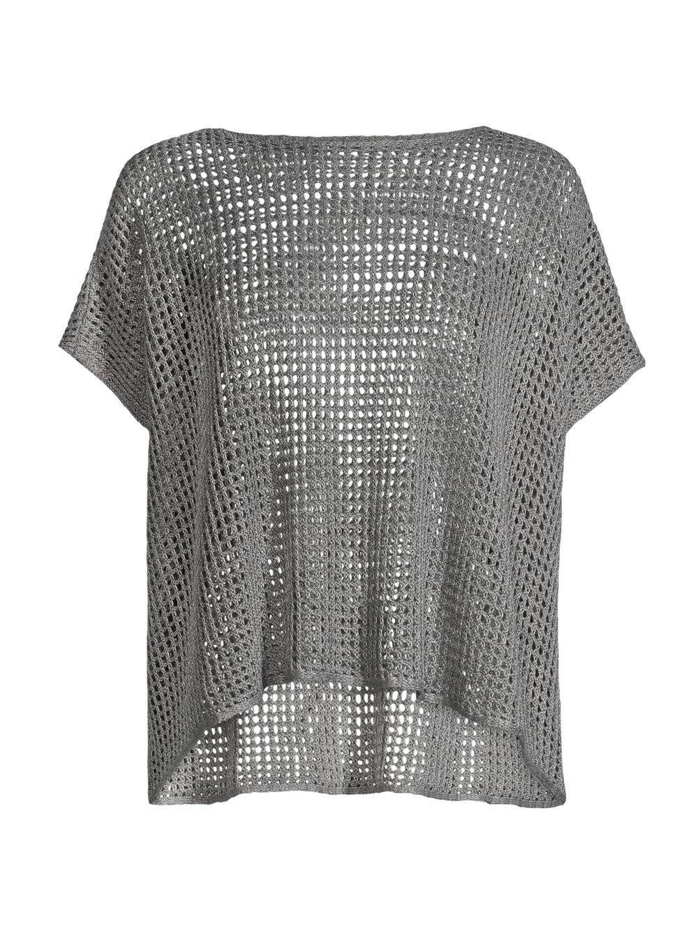 

Вязаный крючком топ с короткими рукавами Eileen Fisher