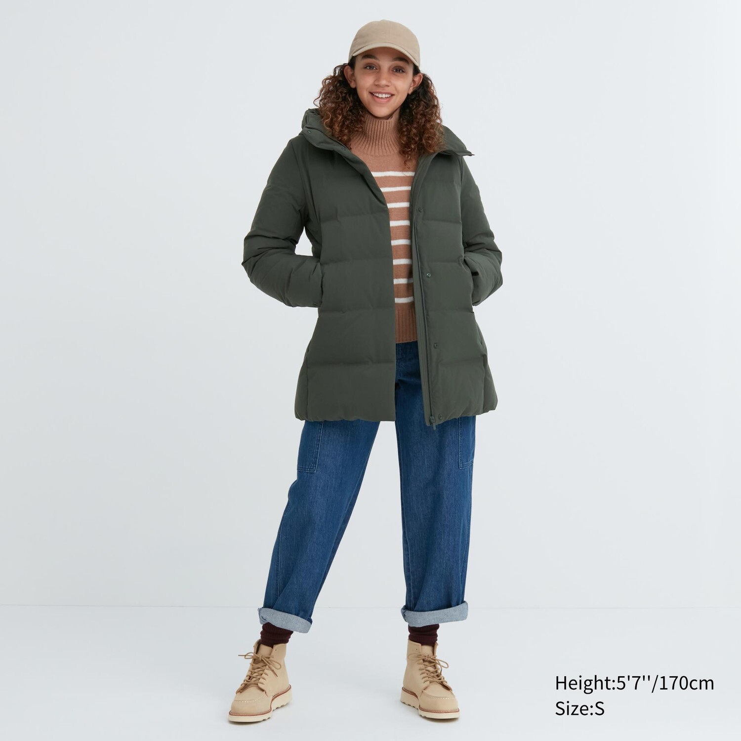 

Пуховик UNIQLO бесшовный, оливковый, Зеленый