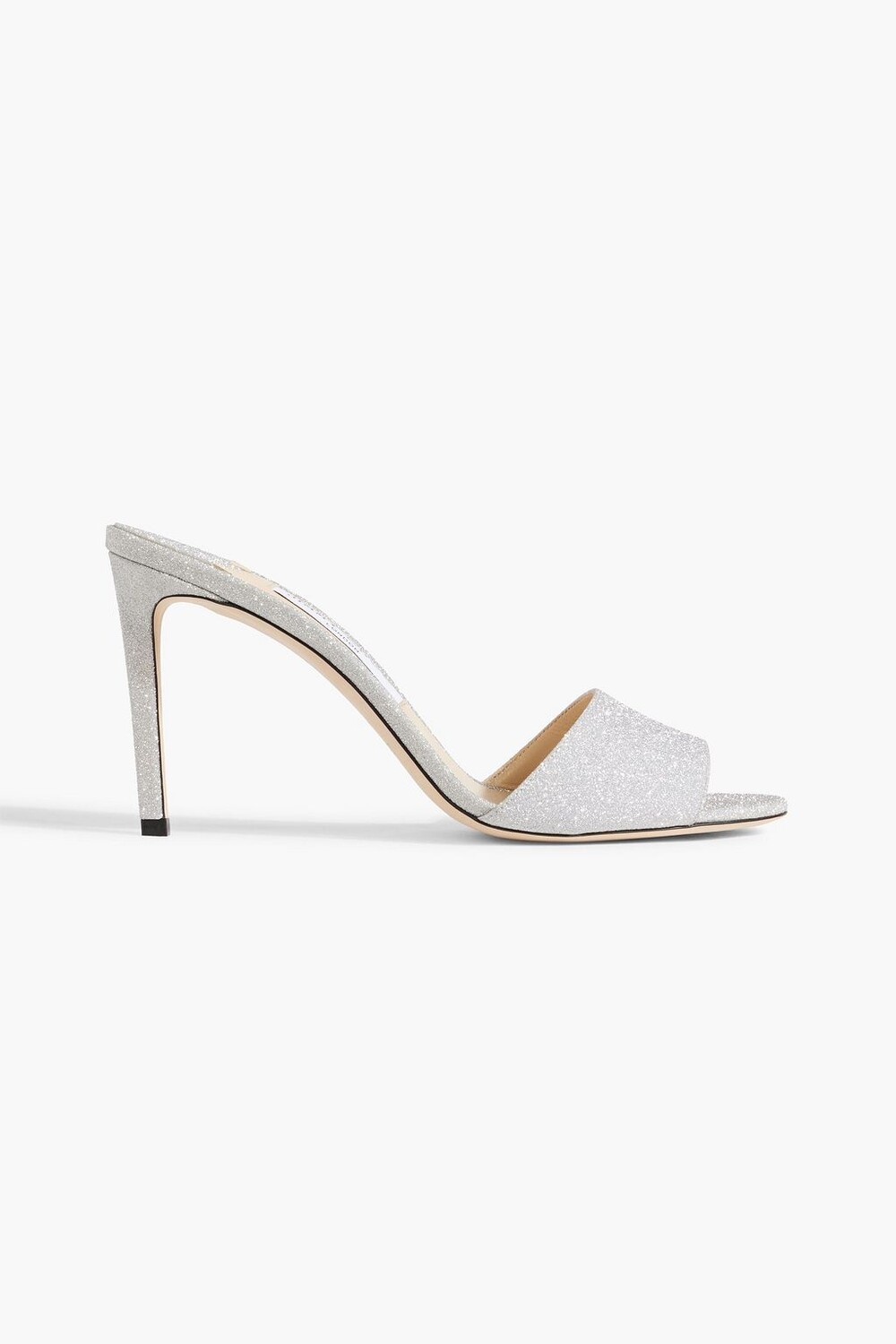 

Плетеные мюли Stacey 85 с блестками JIMMY CHOO, серебряный