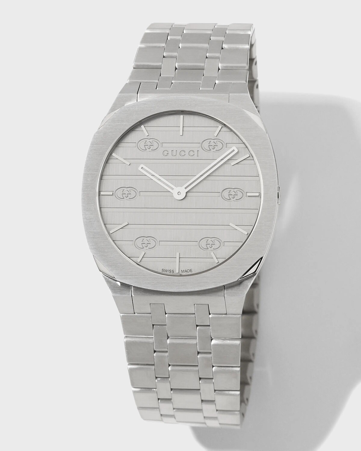 

Часы-браслет из нержавеющей стали 25H, 34 мм Gucci, цвет White