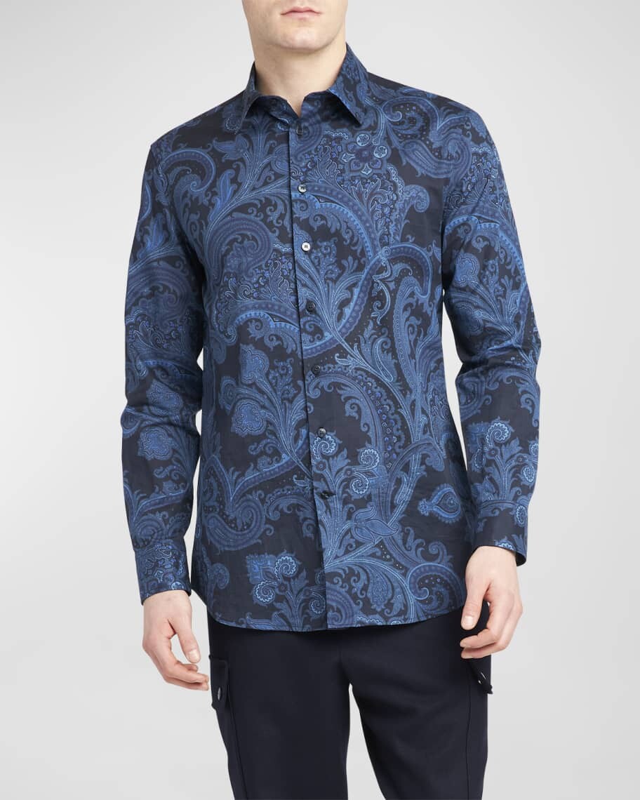 

Мужская спортивная рубашка с узором пейсли Etro