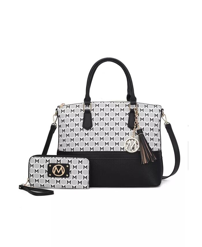 

Большая сумка Saylor M с принтом и соответствующий бумажник на руку от Mia K Mkf Collection, коричневый