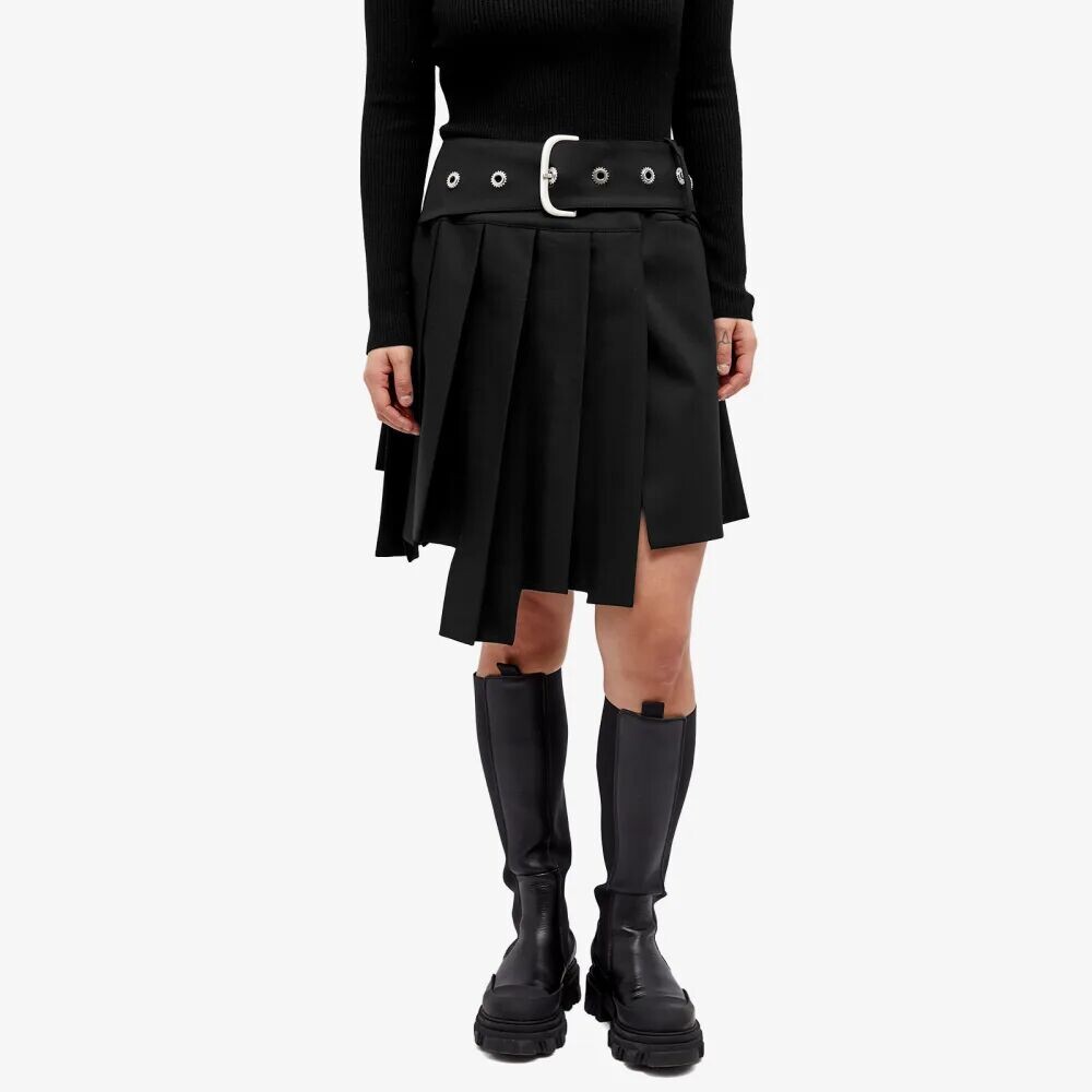 

Off-White Асимметричная юбка со складками, черный