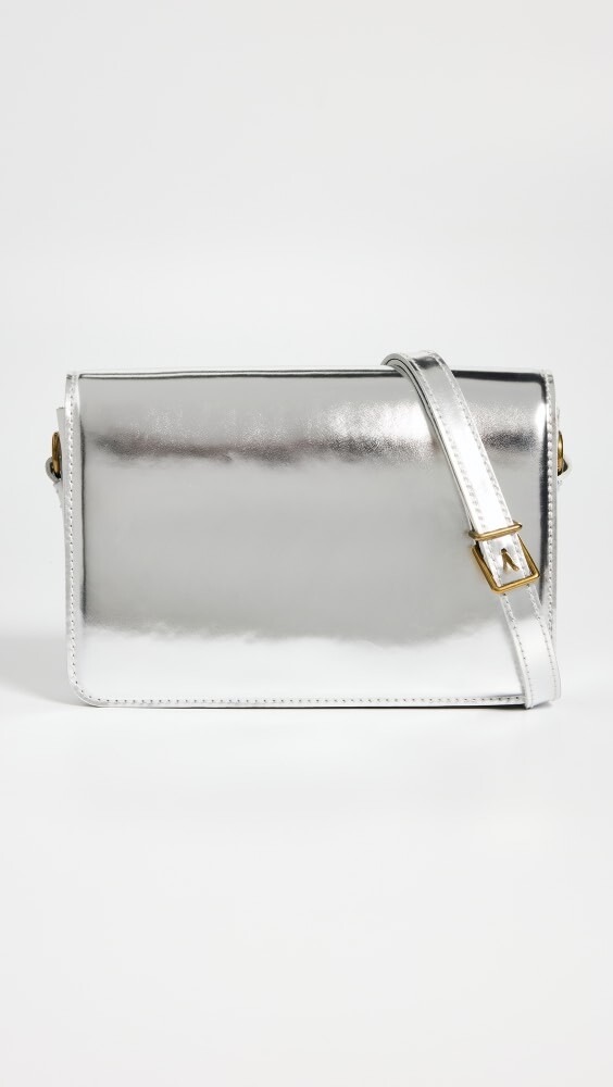 

Сумка-кроссбоди Madewell The Toggle Flap in Specchio Leather, серебряный