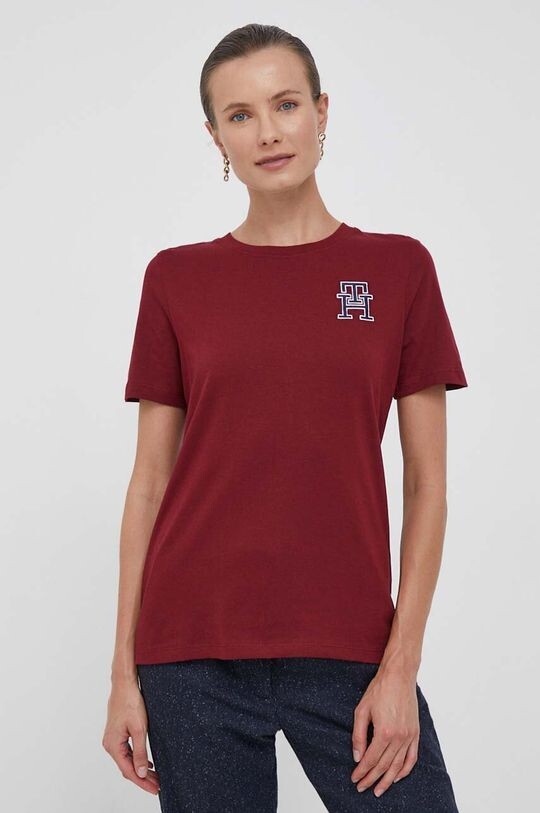 

Хлопковая футболка Tommy Hilfiger, гранат