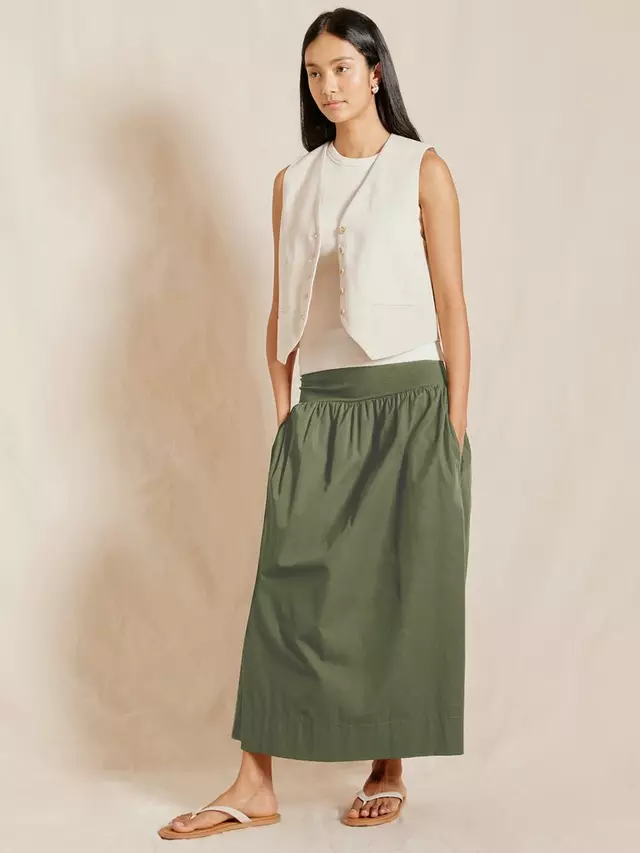 

Юбка Albaray Jersey Waistband Cotton Maxi, хаки