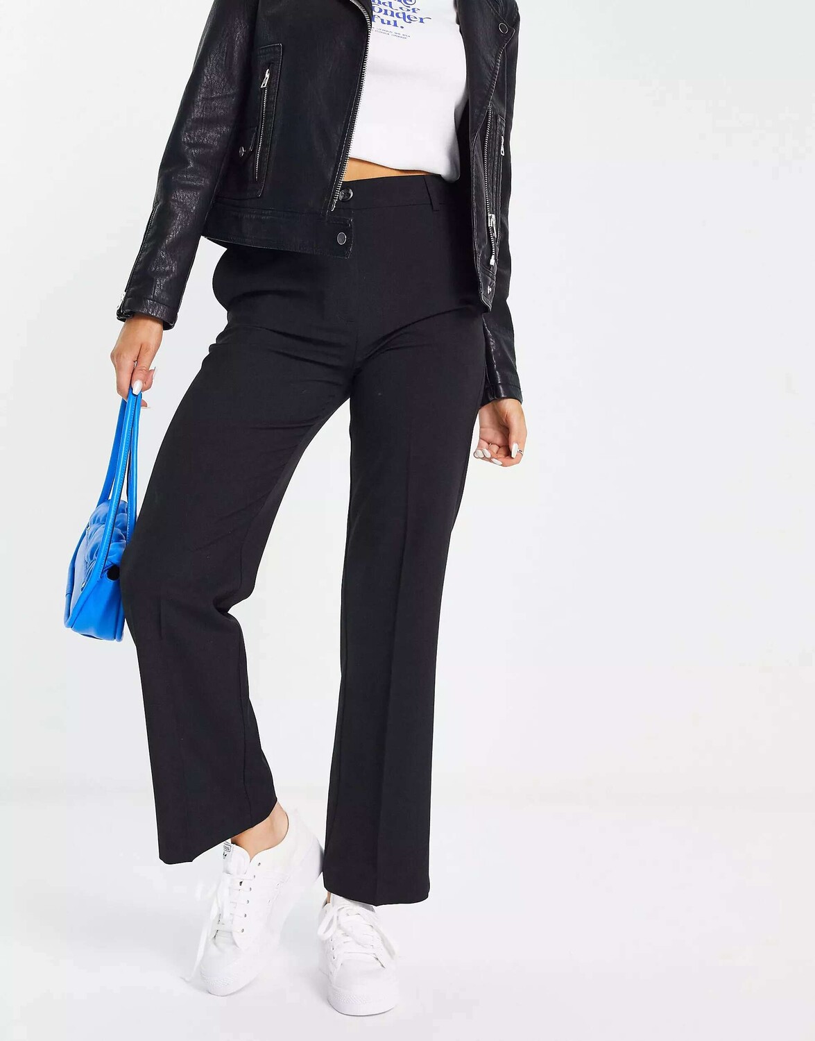 

Черные узкие прямые брюки ASOS Mix & Match, Черный