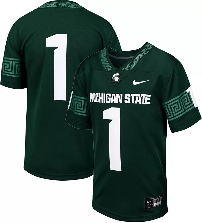 

Зеленая реплика Nike Youth Michigan State Spartans # 1, футбольная майка