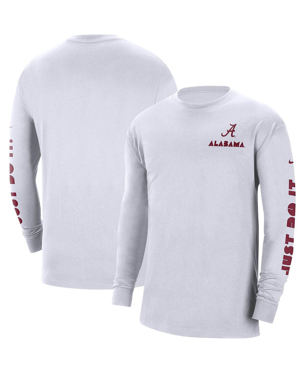 Мужская белая футболка с длинным рукавом Alabama Crimson Tide Heritage Max 90 Nike мужская черная камуфляжная футболка alabama crimson tide veterans nike