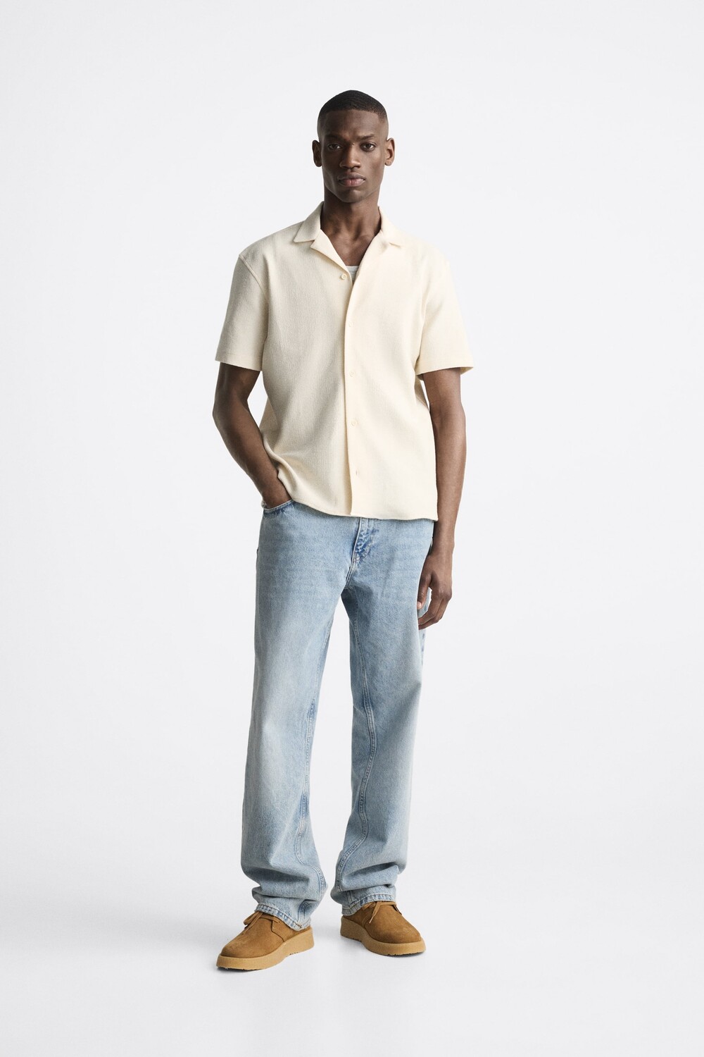 

Текстурная рубашка Zara, экрю