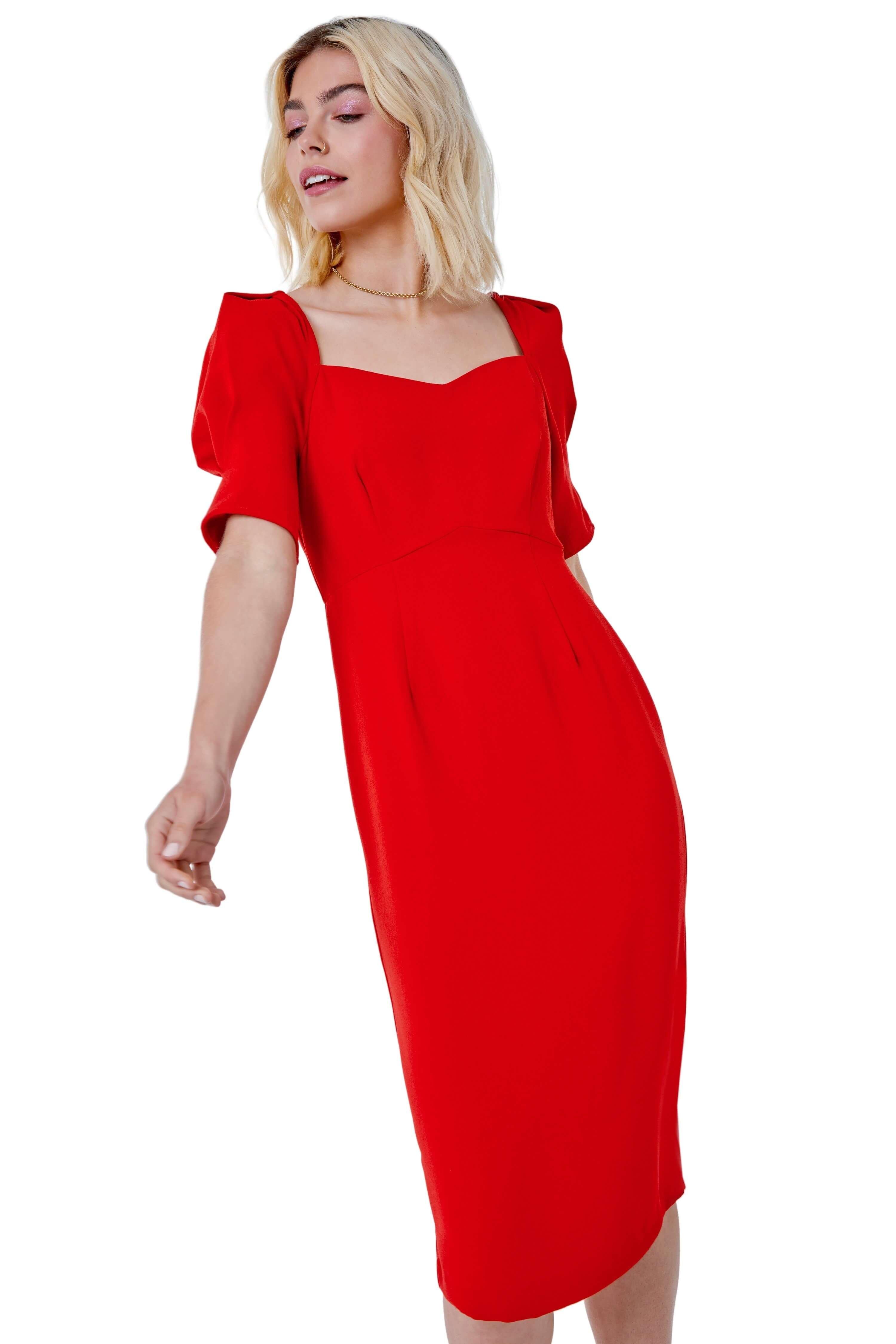 Приталенное платье с вырезом в форме сердца Dusk, красный