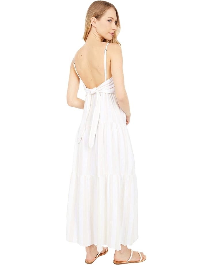 Платье bella dahl Tiered Tie Back Maxi Dress, цвет Bermuda Sand Stripe
