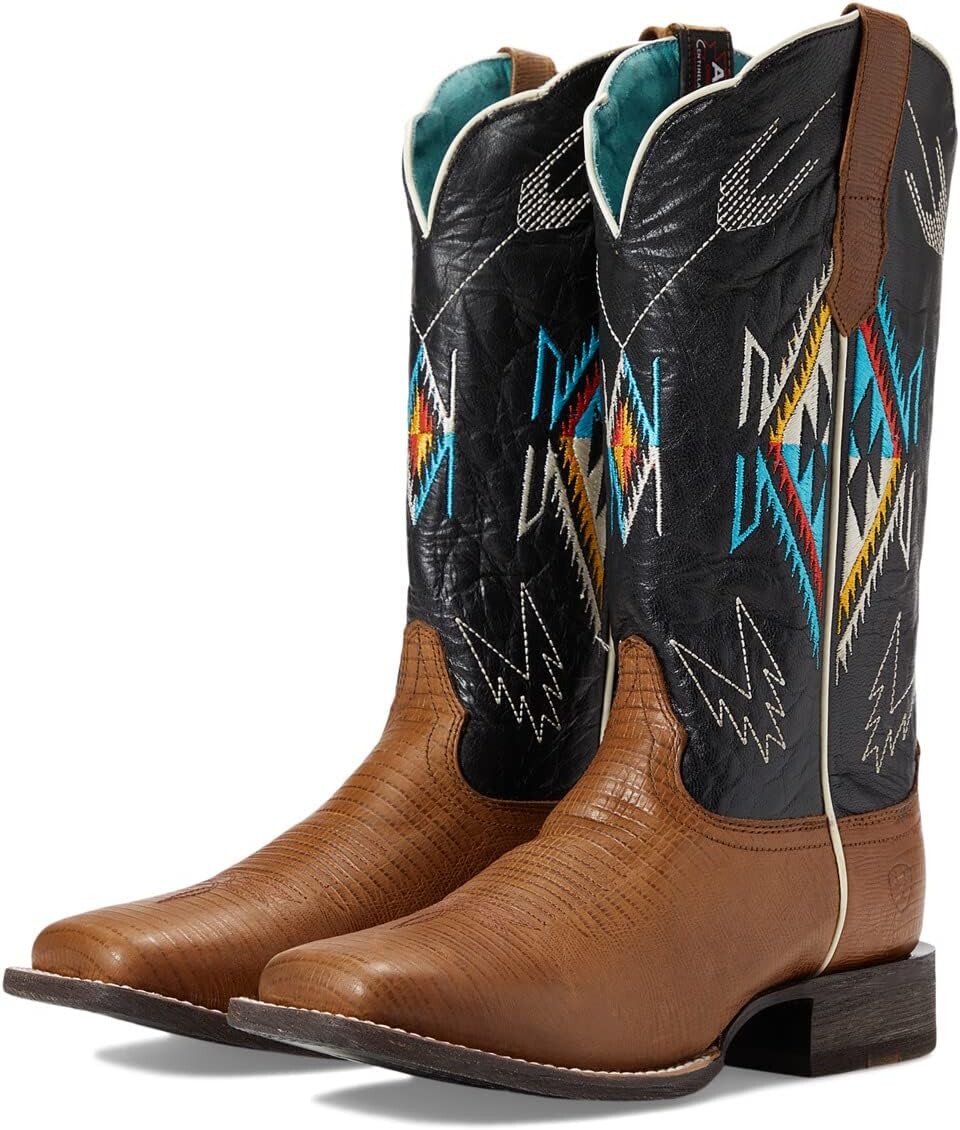 

Ковбойские сапоги Frontier Chimayo Western Boot Ariat, цвет Kona Brown/Ancient Black Print