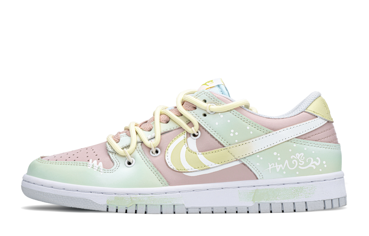 

Кроссовки Nike Dunk Skateboarding Shoes Women's Low-top Green/Pink, розовый