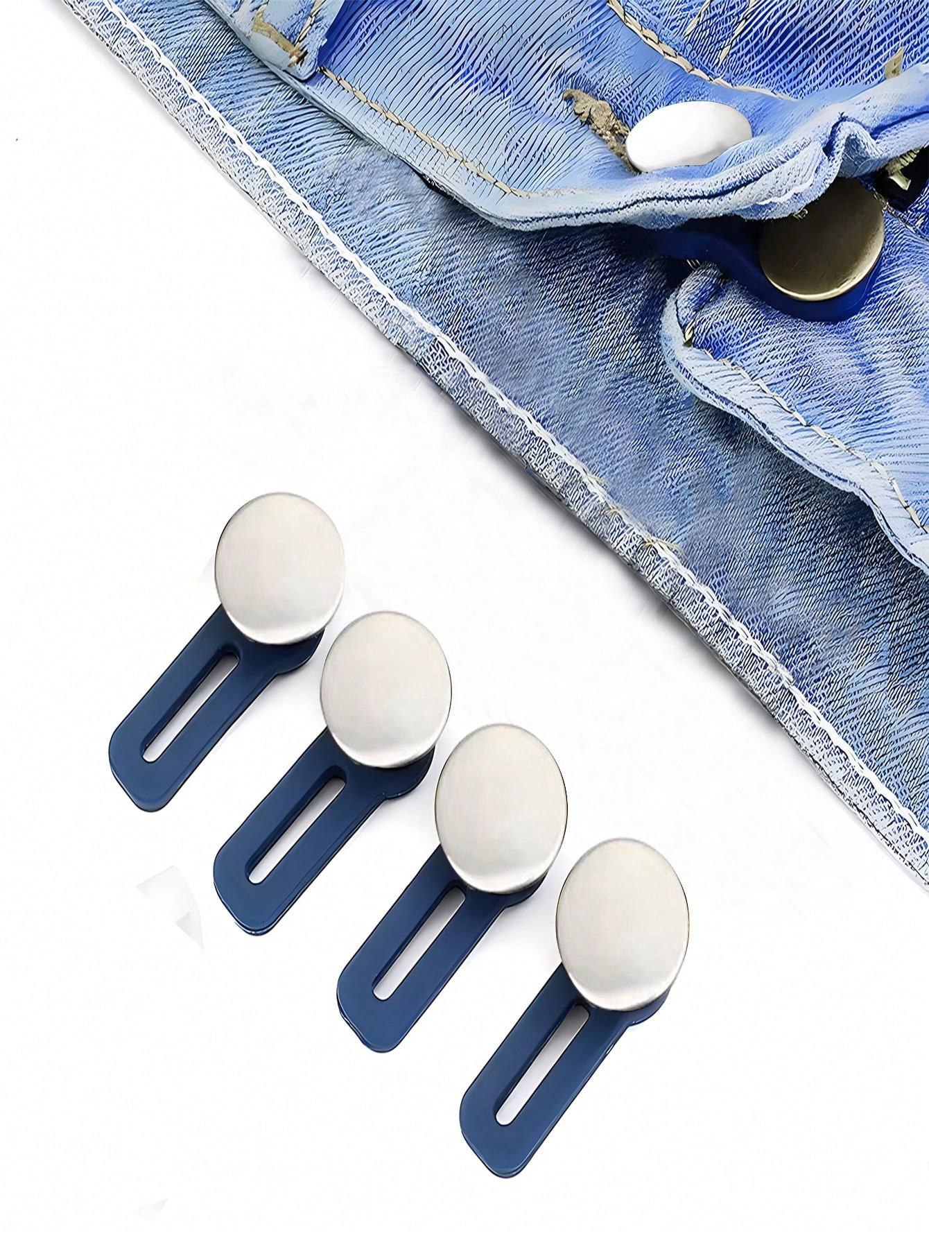 цена Расширители талии нового стиля эластичные регулируемые для брюк джинсов брюк, серебро