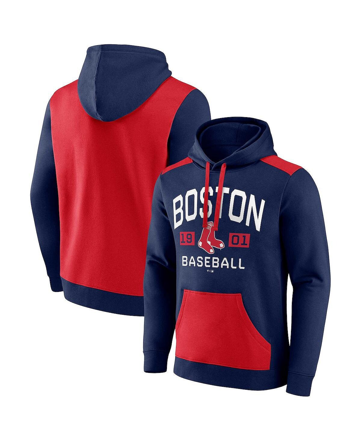 

Мужской пуловер с капюшоном темно-синего цвета с логотипом Boston Red Sox Chip Fanatics, Синий
