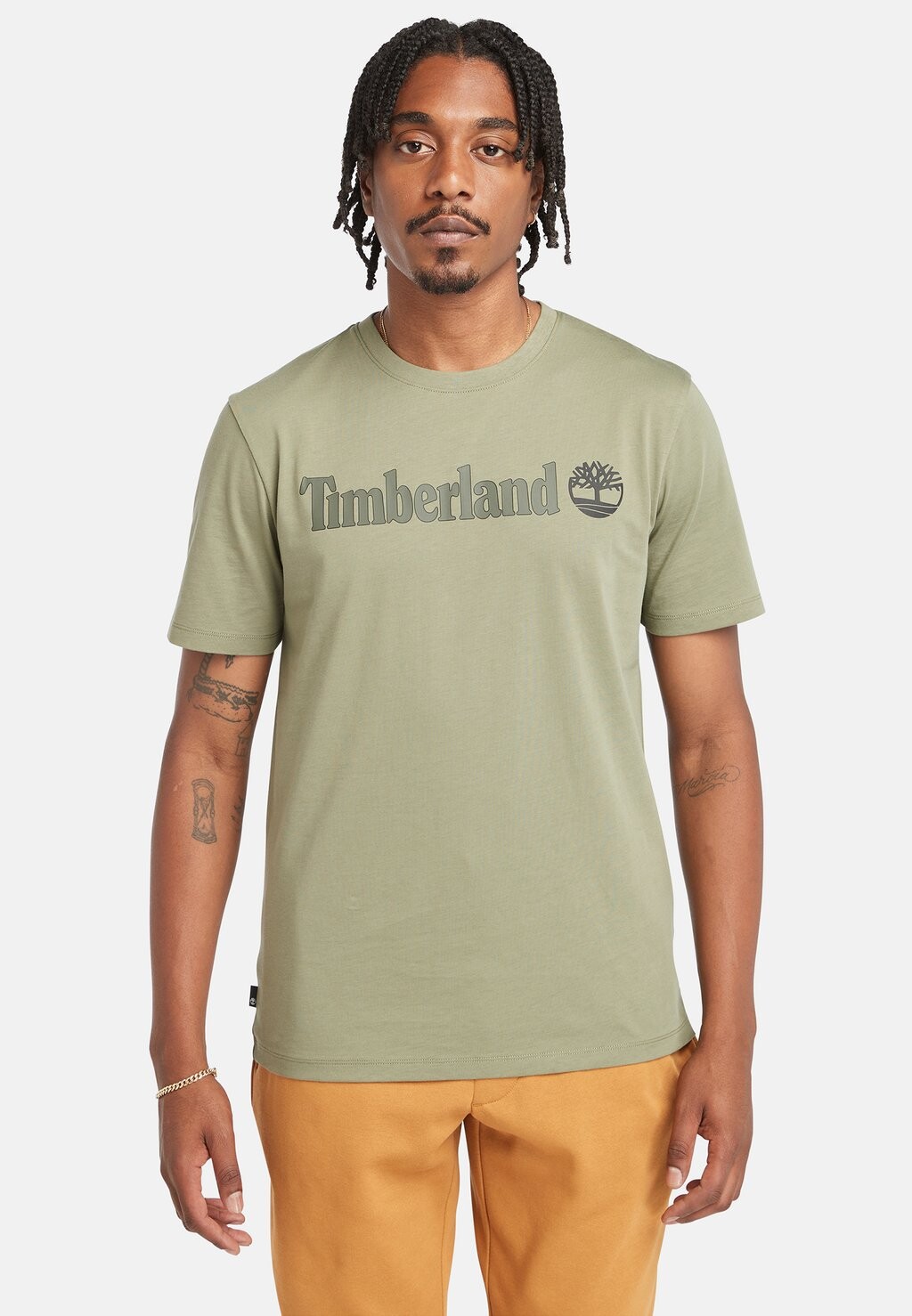 

Футболка с принтом LINEAR LOGO Timberland, цвет cassel earth