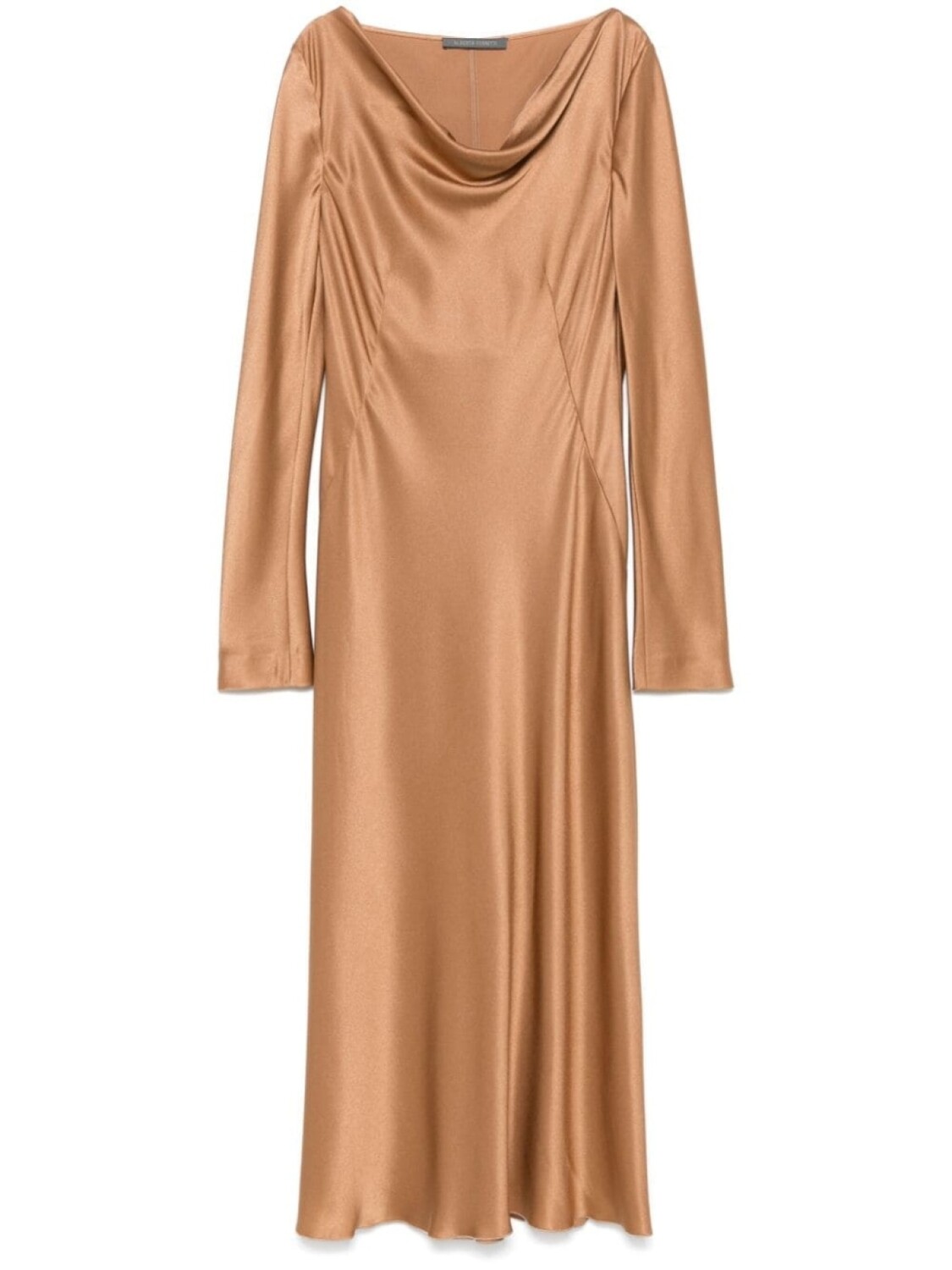 

Платье миди из атласа Alberta Ferretti, золотой