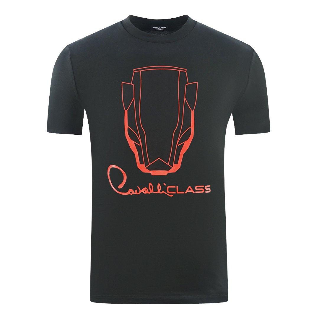 Черная футболка с логотипом Snake Head Cavalli Class, черный клавиатура топ панель для ноутбука samsung np300v5a np305v5a черная с черной рамкой и серебристым топкейсом