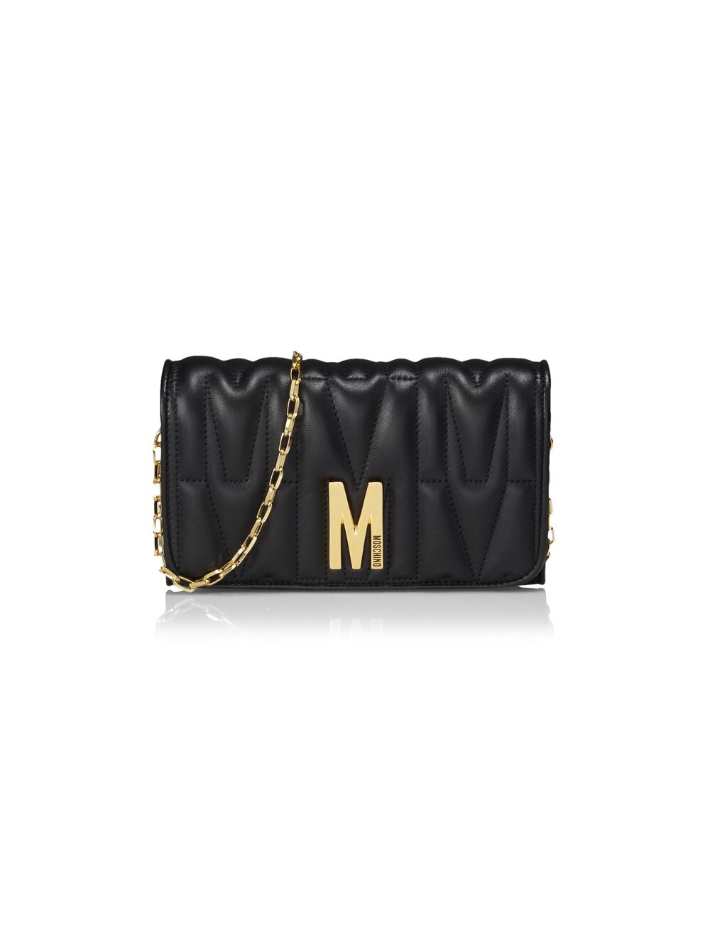 

Черный кошелек на ремешке с логотипом Moschino, черный